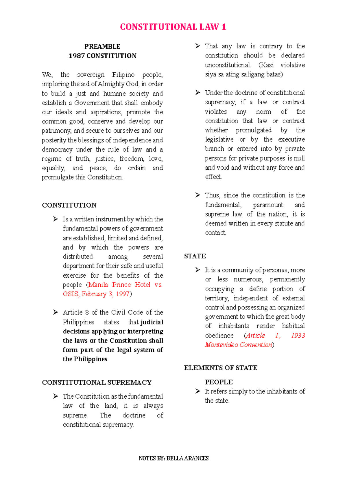 Constitutional Law 1: Preamble & Key Concepts of the 1987 Constitution ...