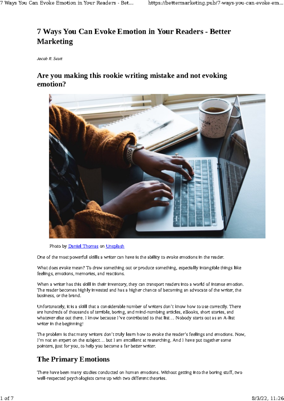 7 Techniques to Evoke Reader Emotion - Better Marketing Insights - Studocu