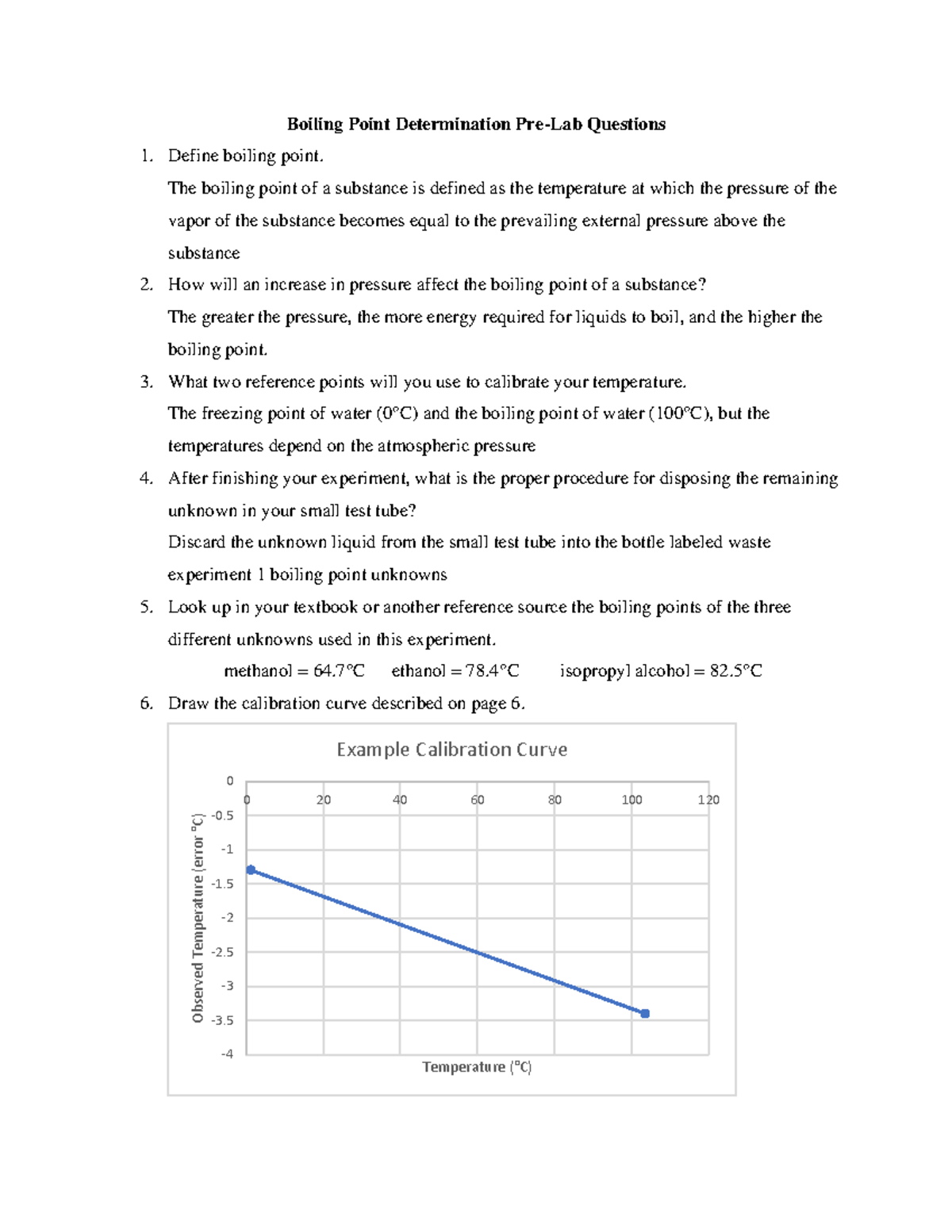 Boiling Point Determination: Pre-Lab Qs for Chem 101 - Studocu