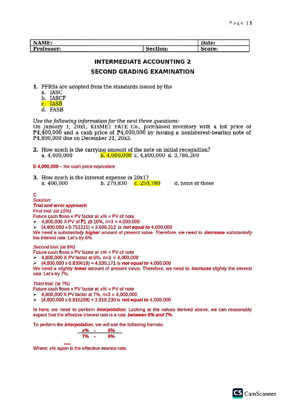 INTERMEDIATE ACCOUNTING 2: SECOND GRADING EXAMINATION REVIEW - Studocu