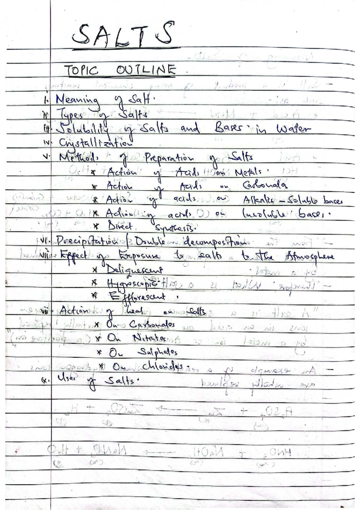 Chapter 4: Comprehensive Notes on Salts (Chem 101) - Studocu
