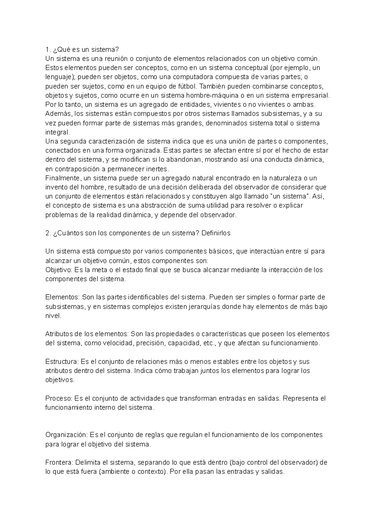 Preguntas para el Parcial 1 - Teoría General de Sistemas (TGS) - Document Preview