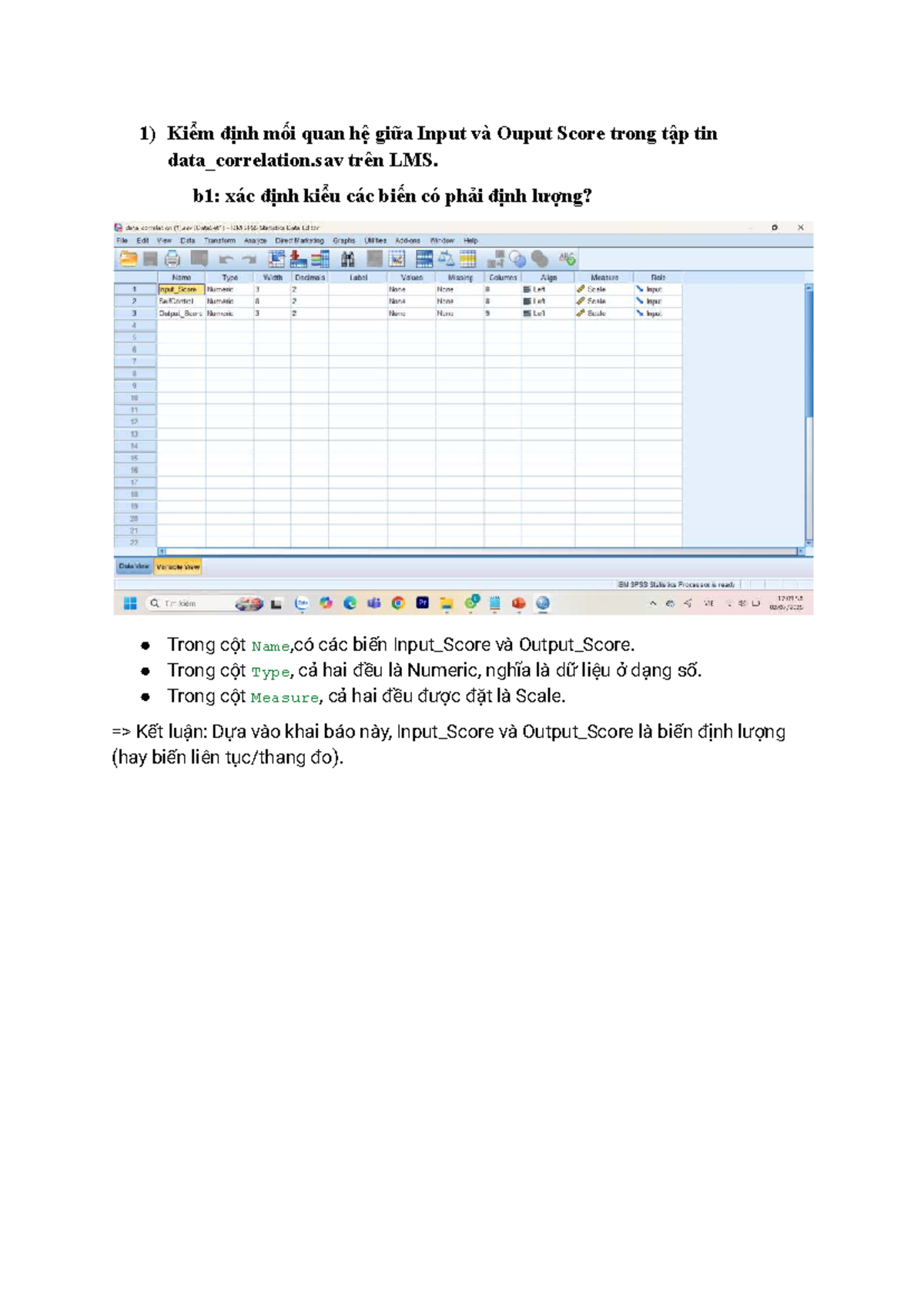 Kiểm định mối quan hệ giữa Input và Output Score - Phân tích dữ liệu ...