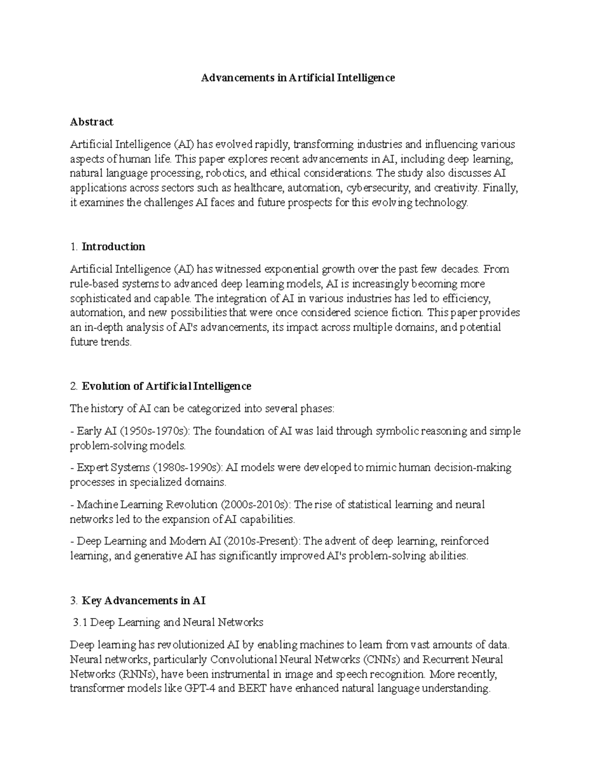 AI Advancements: Transformations, Challenges, and Future Prospects ...