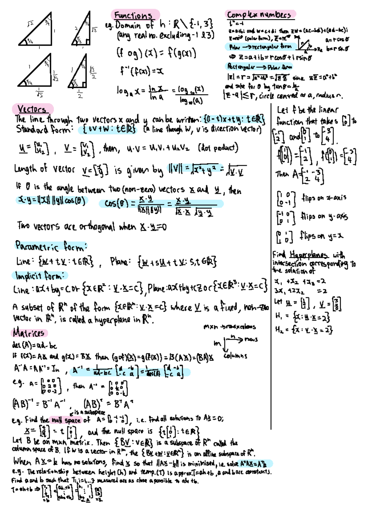 Complex Functions Cheat Sheet 2024: Key Concepts and Formulas - Studocu