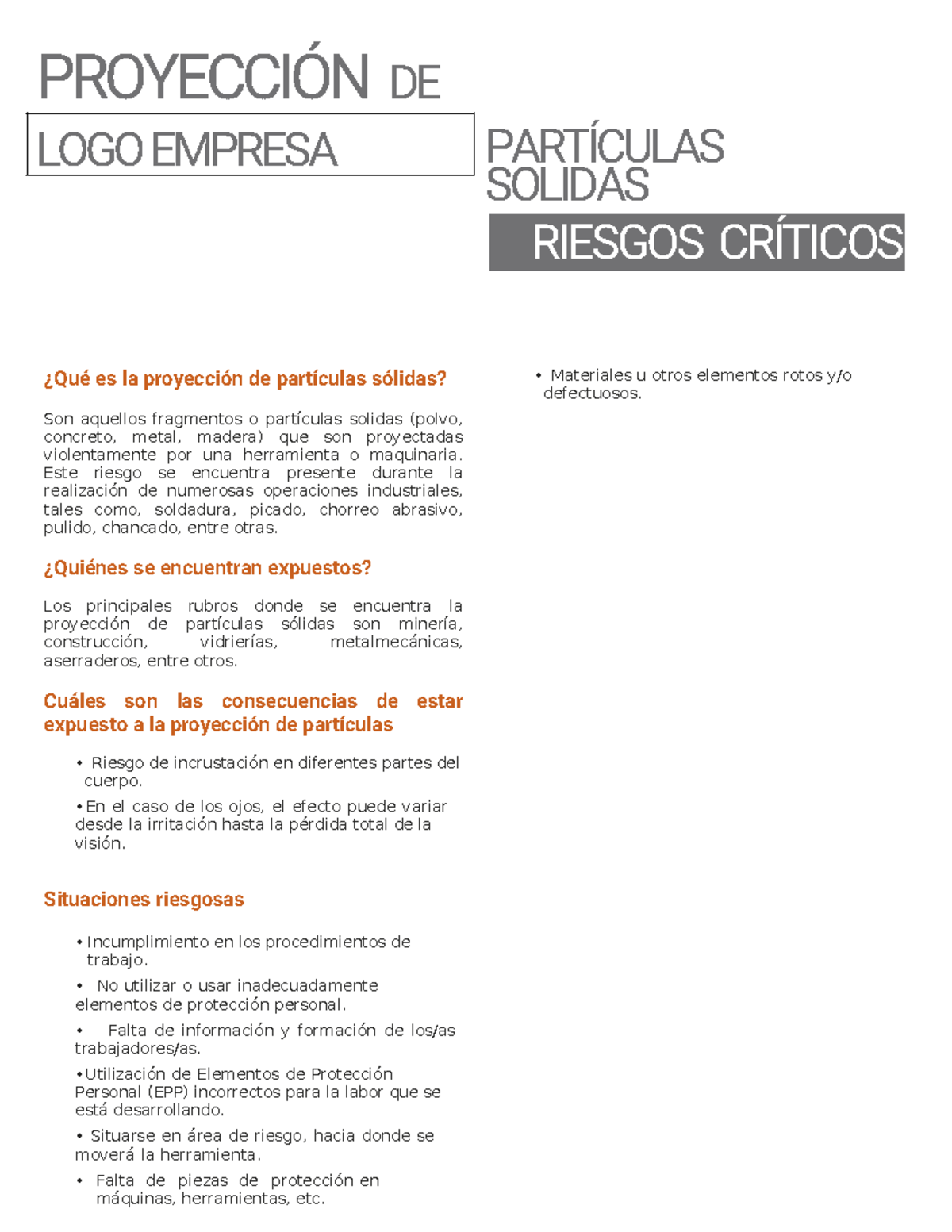 Proyección de Partículas Sólidas: Riesgos Críticos y Consecuencias ...