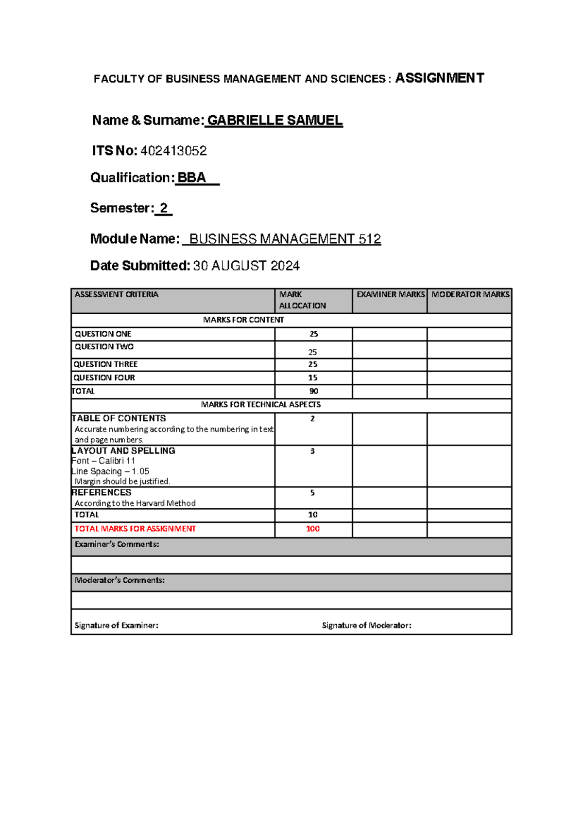 BBA Semester 2 Assignment: Business Management 512 Analysis - Studocu