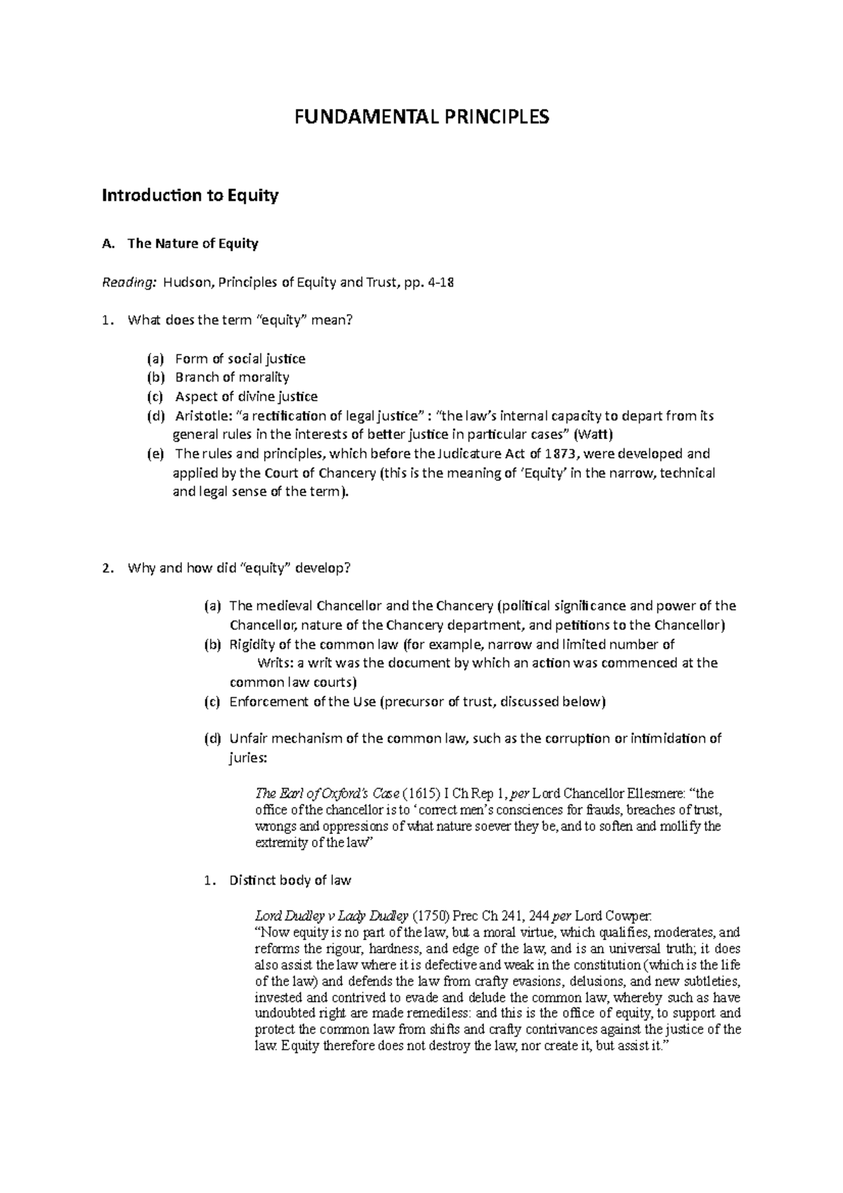 Fundamental Principles of Equity and Trust - FUNDAMENTAL PRINCIPLES ...