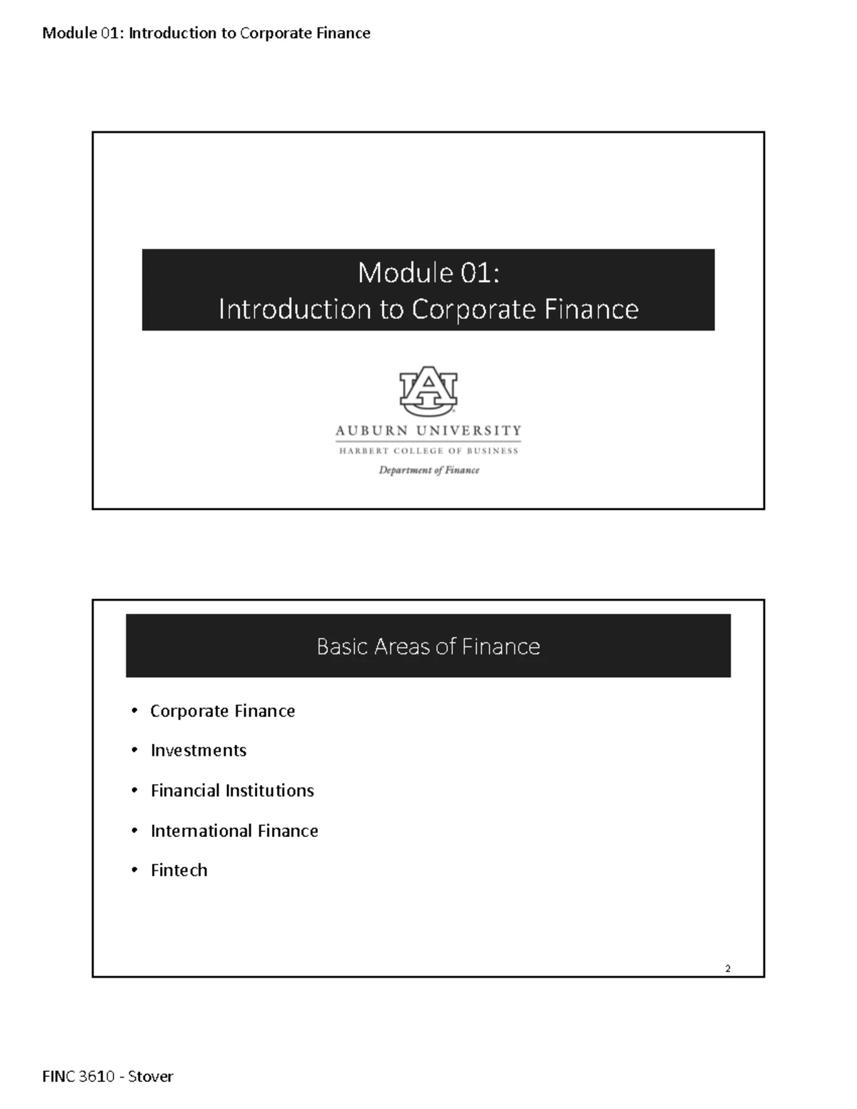 FIN 101: Exam 1 Review & Summary of Key Concepts and Questions - Studocu