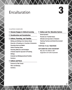 LECT 3 Enculturation Culture and Development Processes - Offers the ...