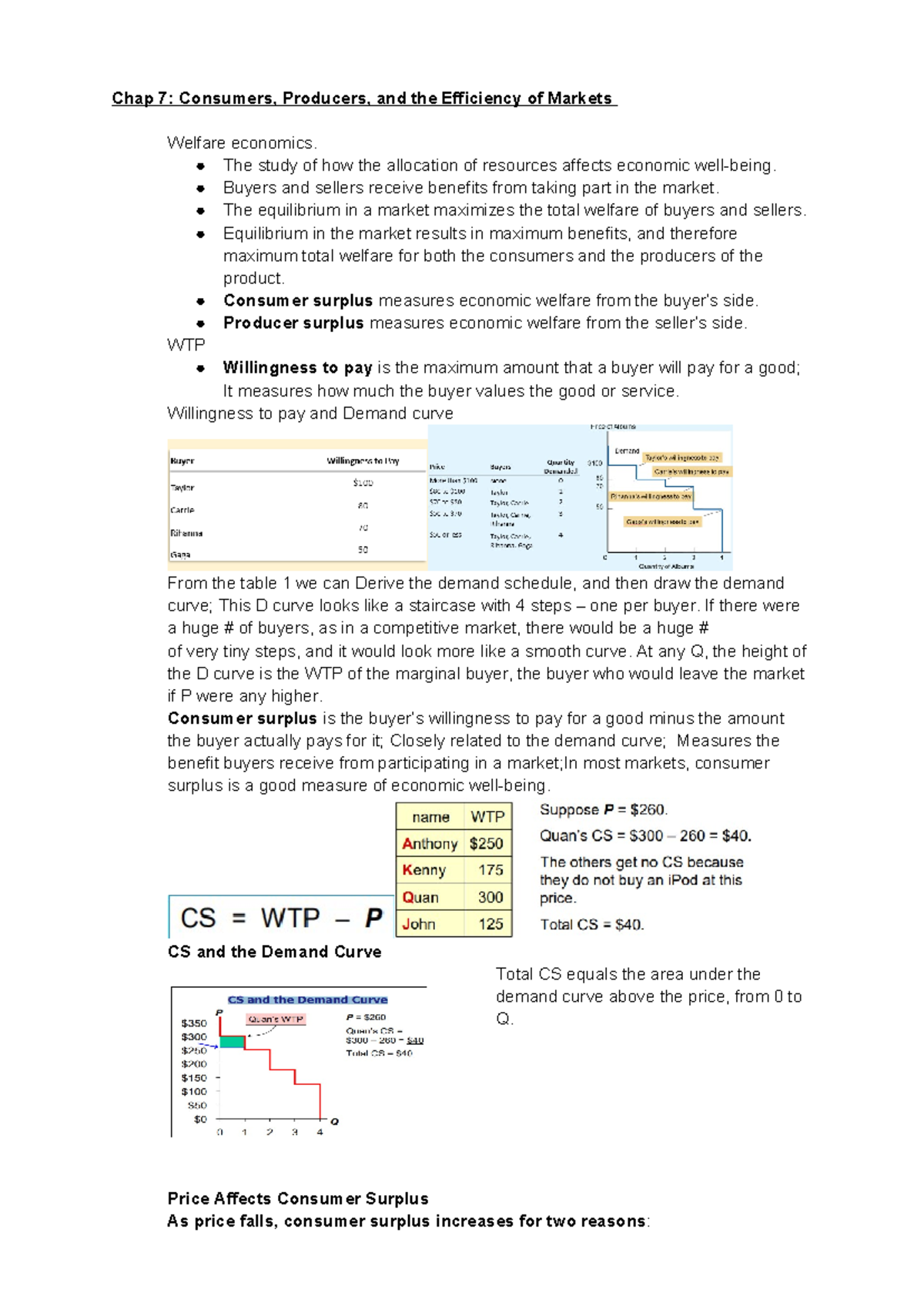 PE week 3 - Summary Principles of Economics - Chap 7: Consumers ...