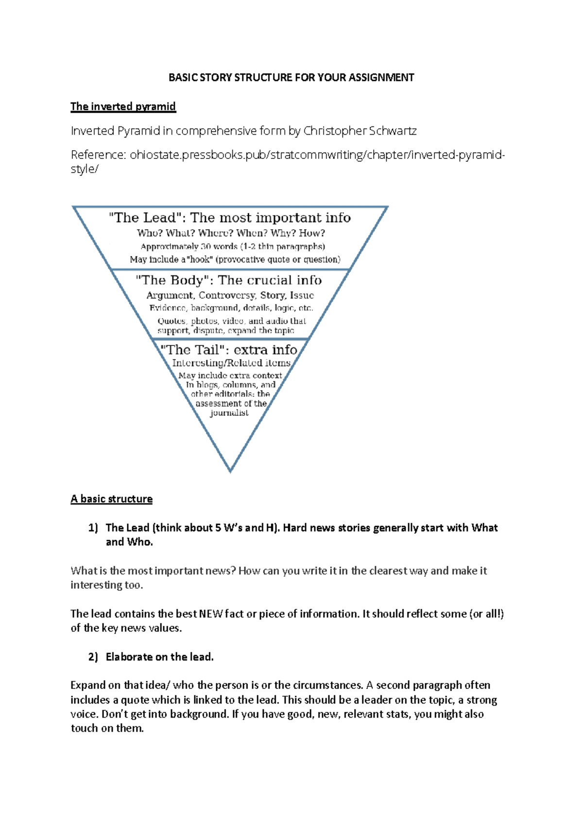 Basic Story Structure Guidelines for Your Assignment - Studocu