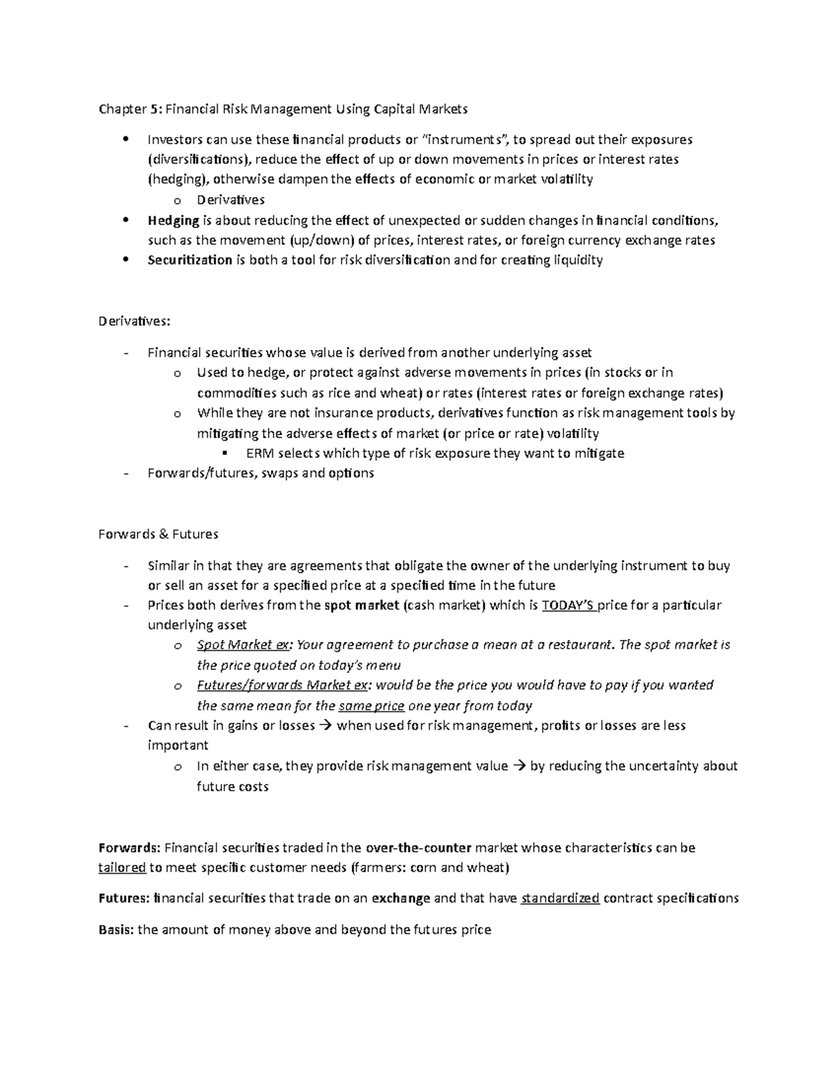 Practice Questions - Risk Management (FIN 301) - Chapters 12 & 13 - Studocu
