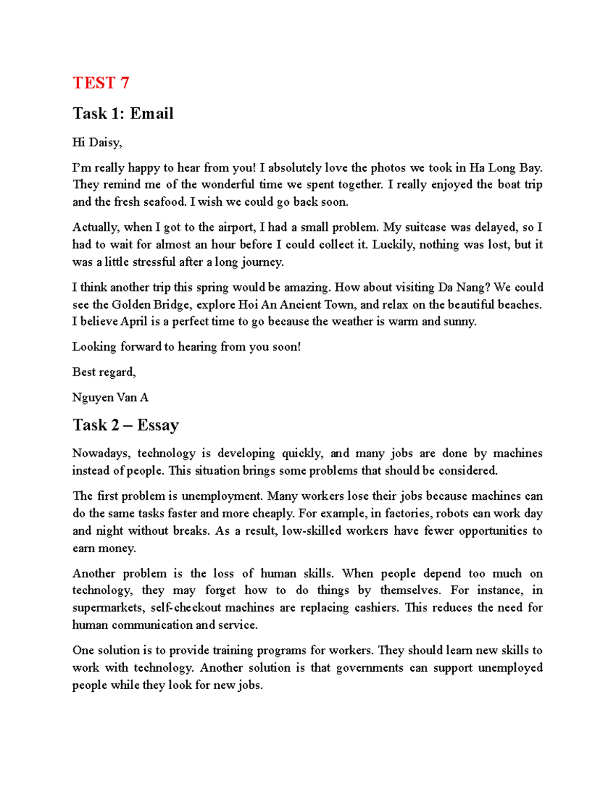 Test 7, 8, 9 Writing Assignments - Lại Thị Thủy - Studocu