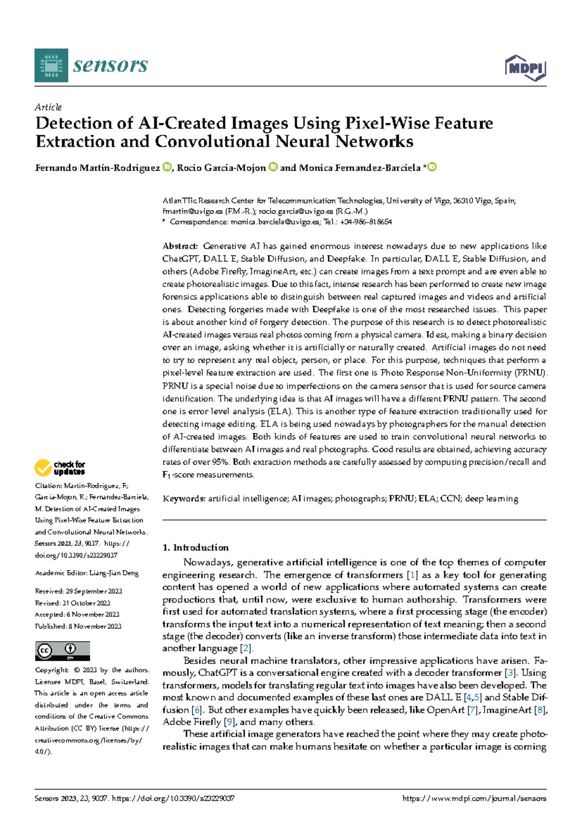 Detection of AI vs Real Images Using CNNs and Feature Extraction ...