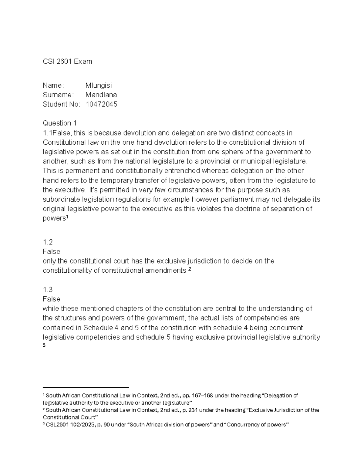 CSL 2601 Final Exam Answers: Constitutional Law Insights and Analysis ...