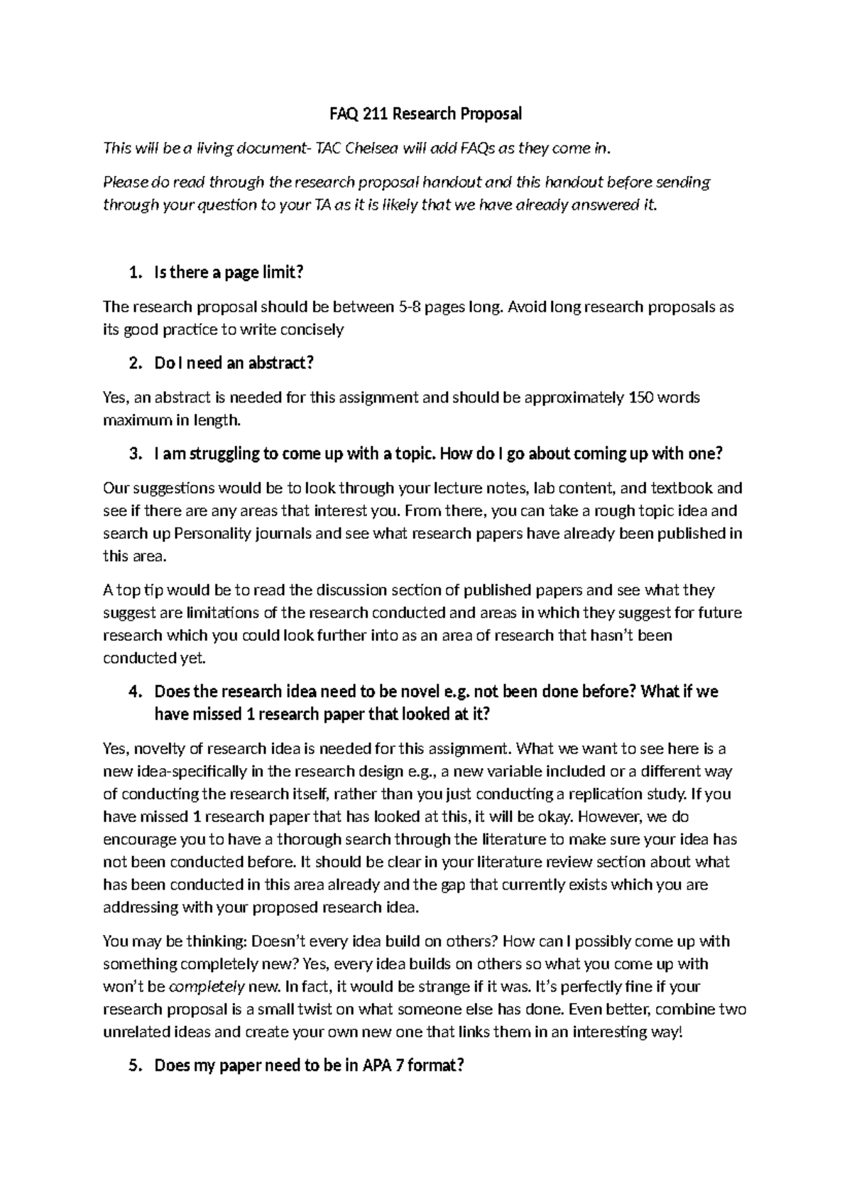 221 Research Proposal FAQ: Guidelines and Tips for Success - Studocu