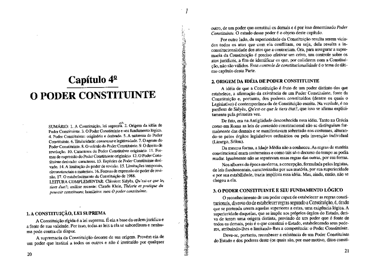 O Poder Constituinte: Fundamentos e Características do Capítulo 2 - Studocu