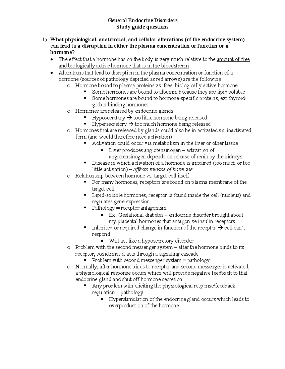 General Endocrine Disorders Study Guide: Key Concepts & Pathologies ...
