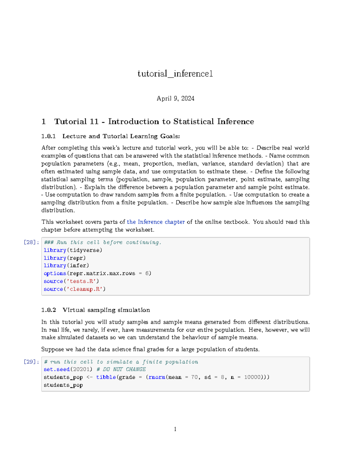 Final Exam Tutorial Inference 1 - WE2 Study Guide - Studocu