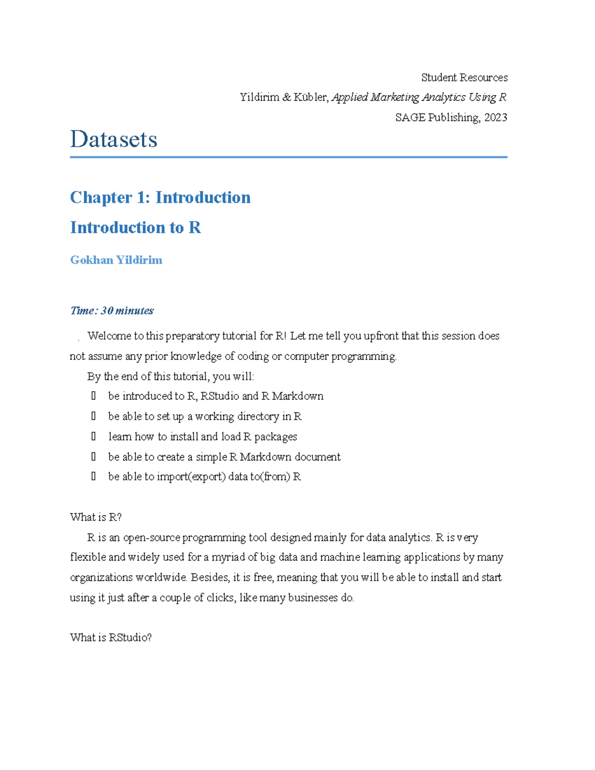 Introduction to R: An Entry Guide to R, RStudio & R Markdown - Studeersnel