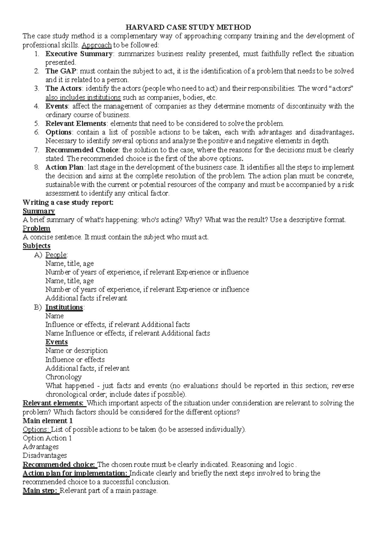 IFA - Harvard Case Study Method and Financial Statement Analysis - Studocu