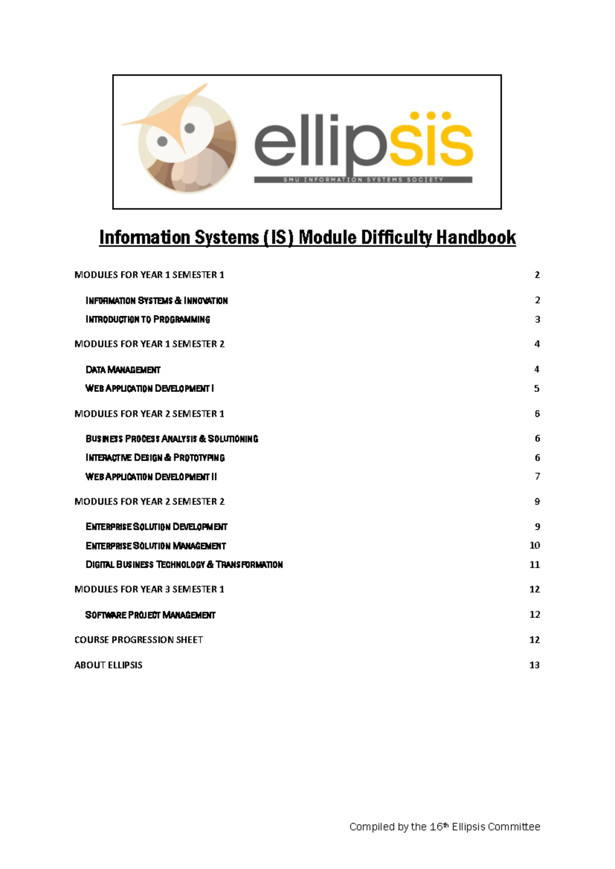 IS Module Difficulty Handbook - Information Systems (IS) Module ...