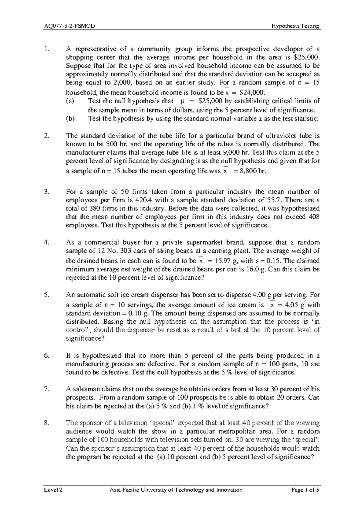 Psmod Chapter 6: Hypothesis Testing and Statistical Analysis - Studocu