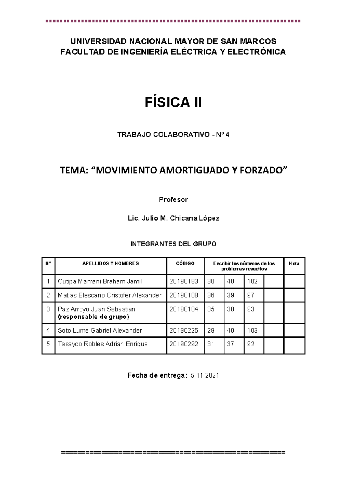 TC-04 Física II - Trabajo Colaborativo sobre Movimiento Amortiguado - Document Preview