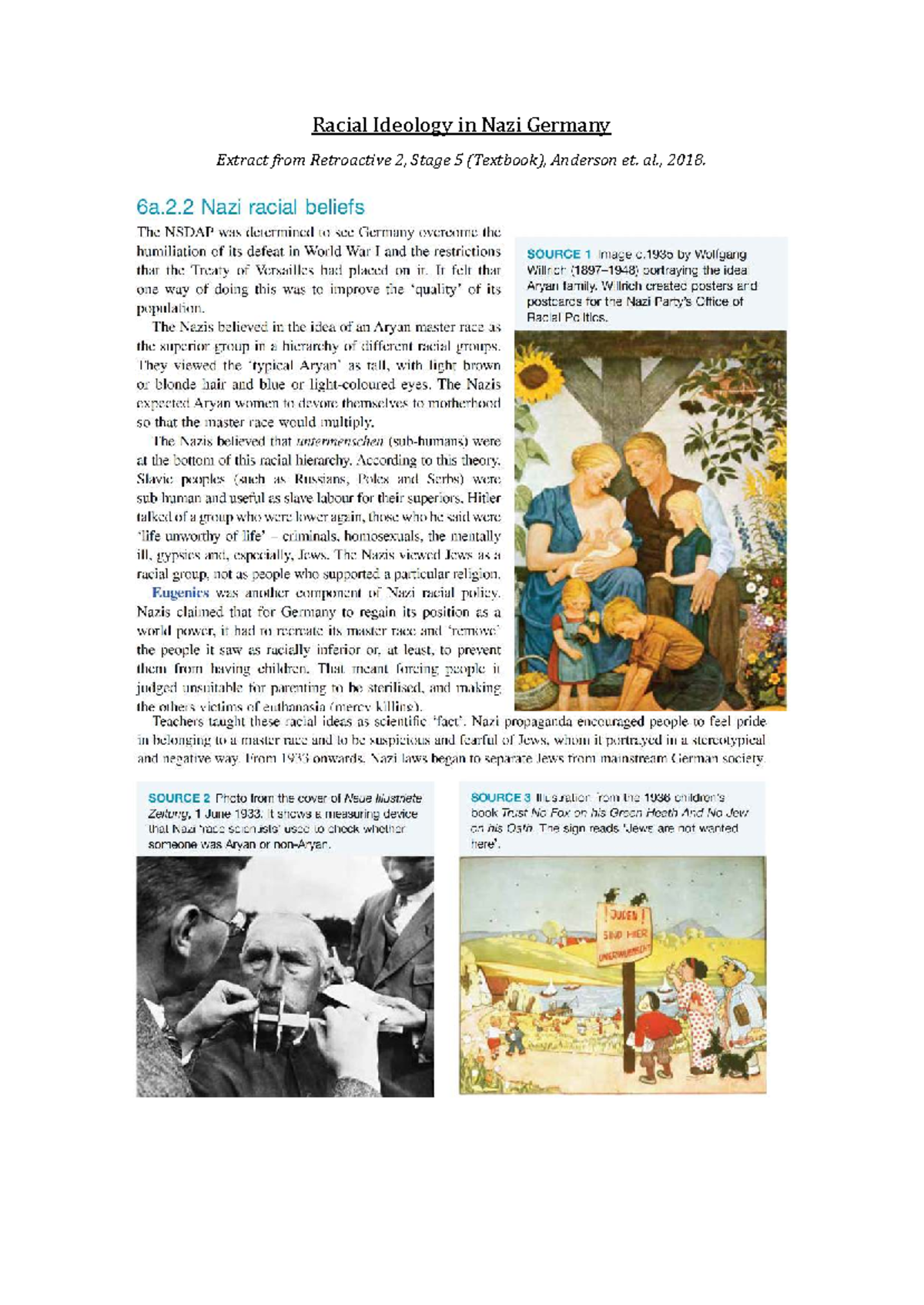 Racial Ideology textbook - Racial Ideology in Nazi Germany Extract from ...