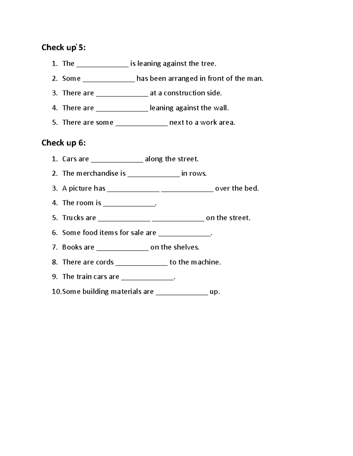 Check Up 5 & 6: In-Class Observations and Arrangements - Studocu
