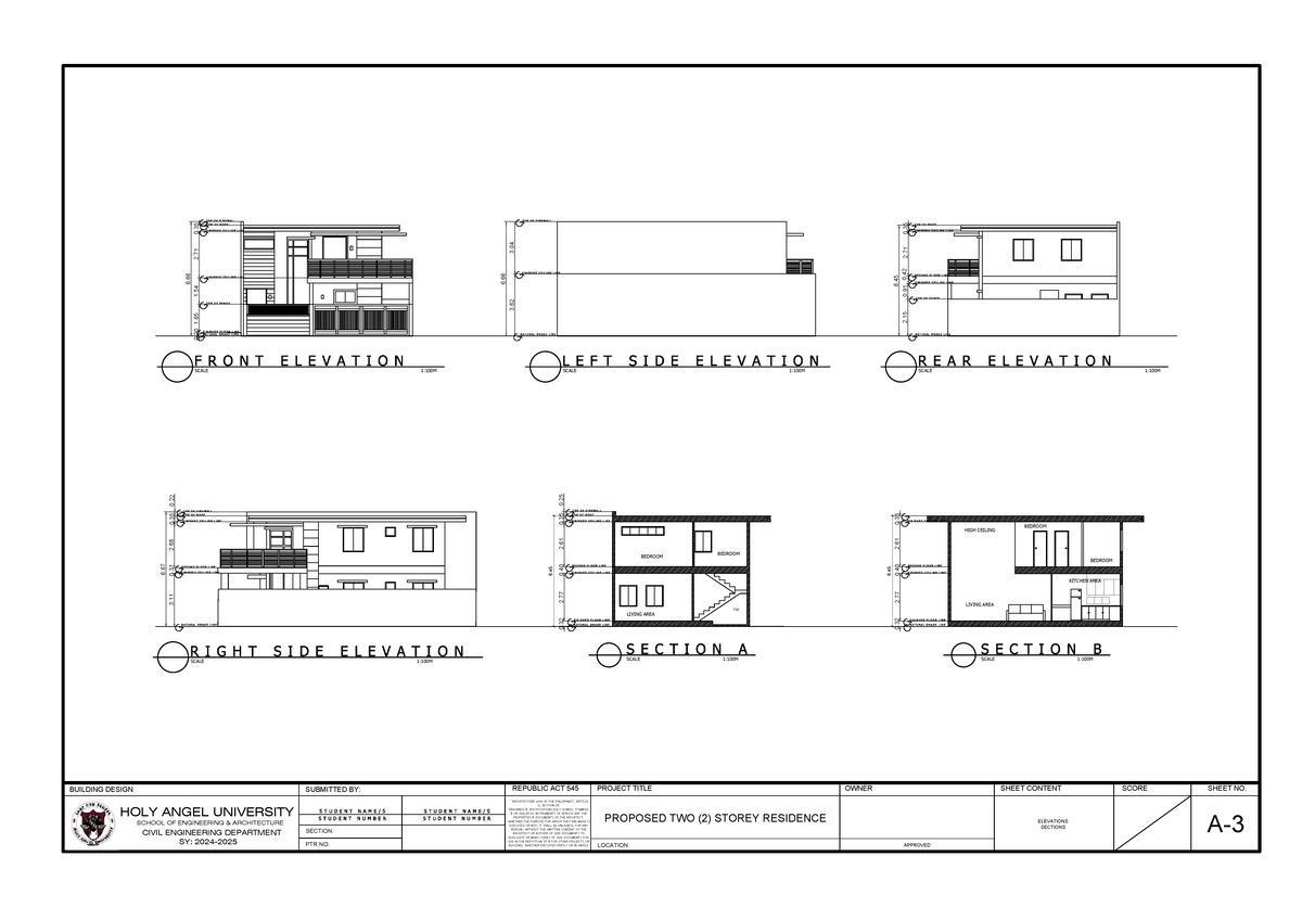 Plate No. 3 - Architectural Plans for Proposed 2-Storey Residence - Studocu