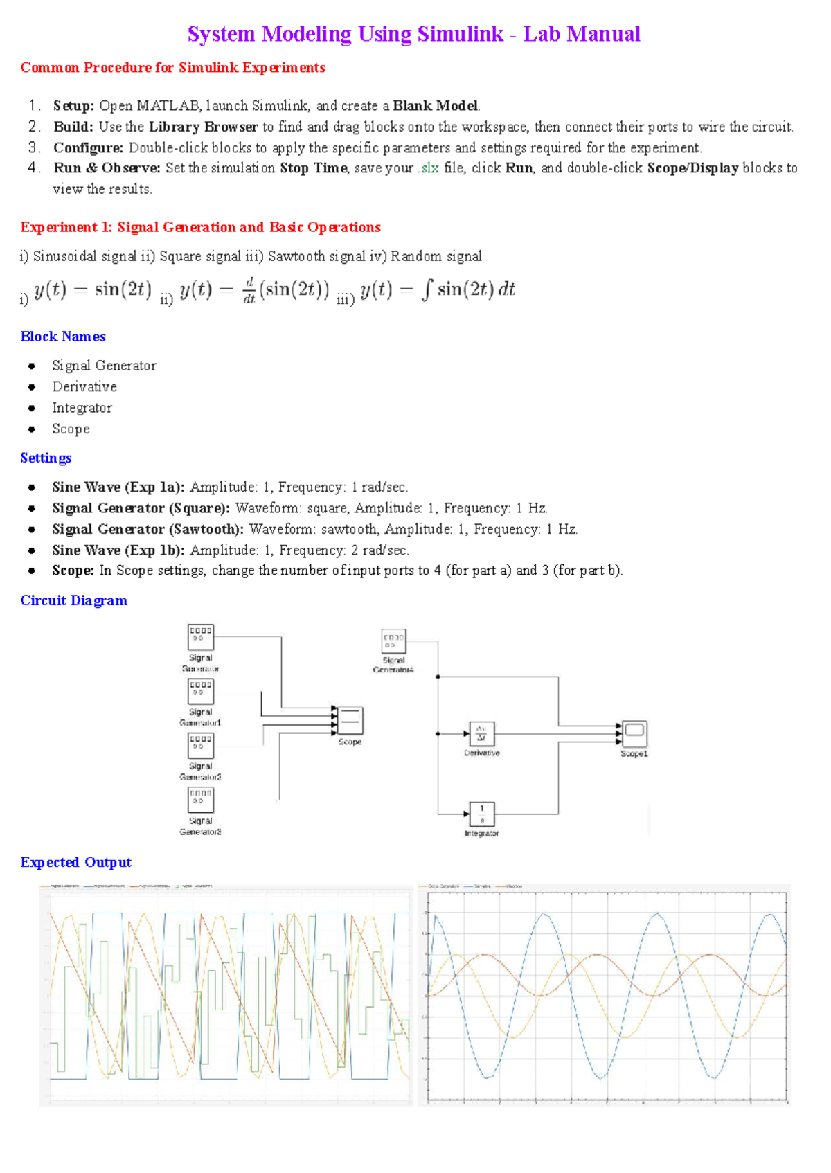 System Modeling Using Simulink Lab Manual (BEC657B) - Studocu