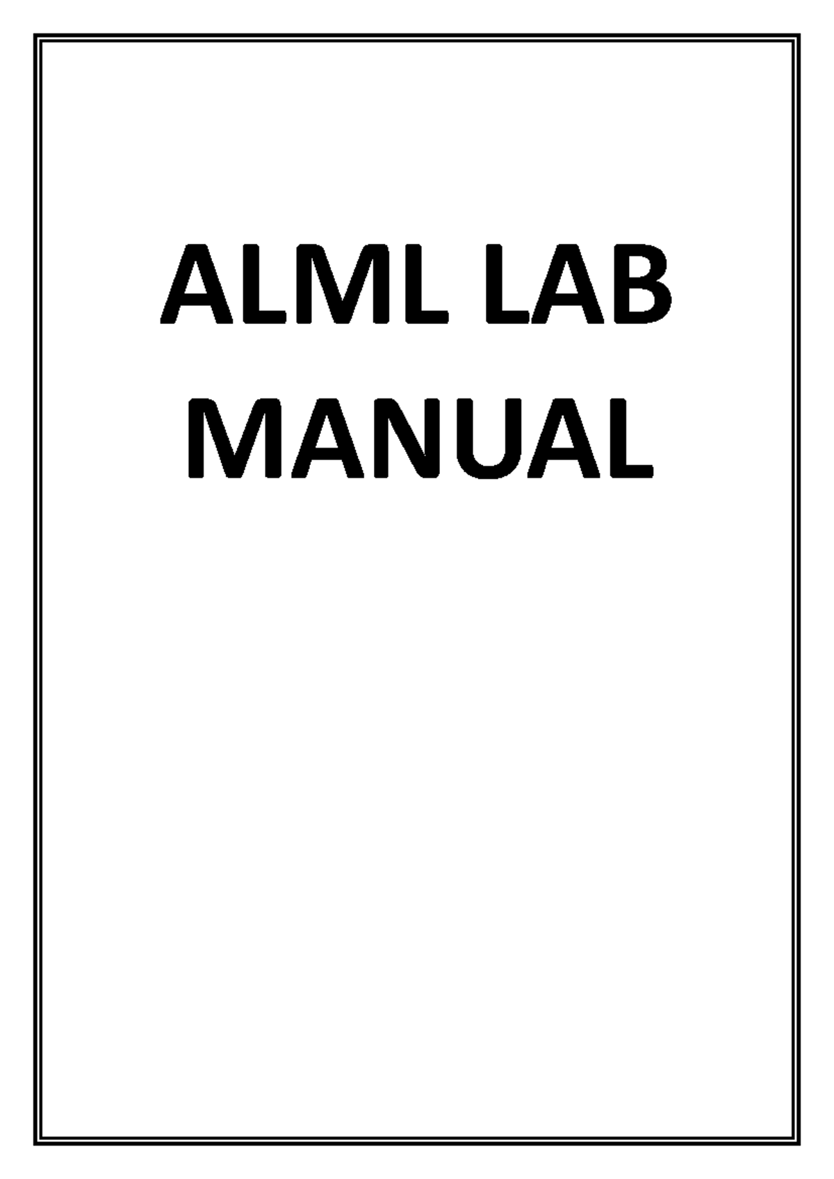 AIML LAB Manual: Implementation of Search Algorithms & Models - Studocu