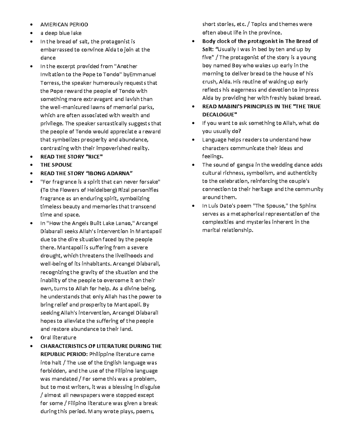ENG-158 - Reviewer on American Period Literature Insights - Studocu