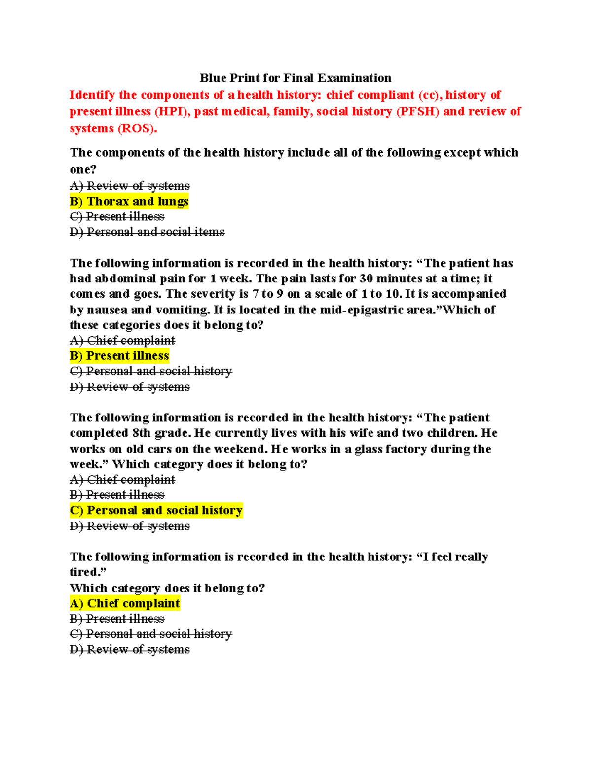 Final Exam HA - Comprehensive Study Guide with Practice Questions - Studocu