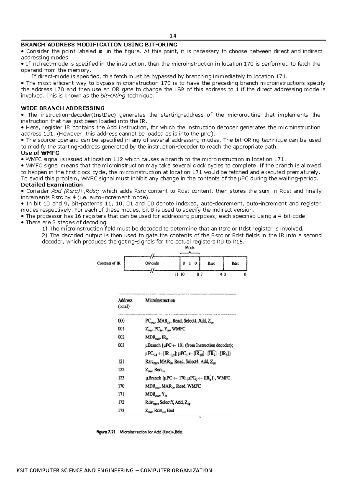 CO Unit 2 Notes on Branch Addressing and Microinstructions - Studocu
