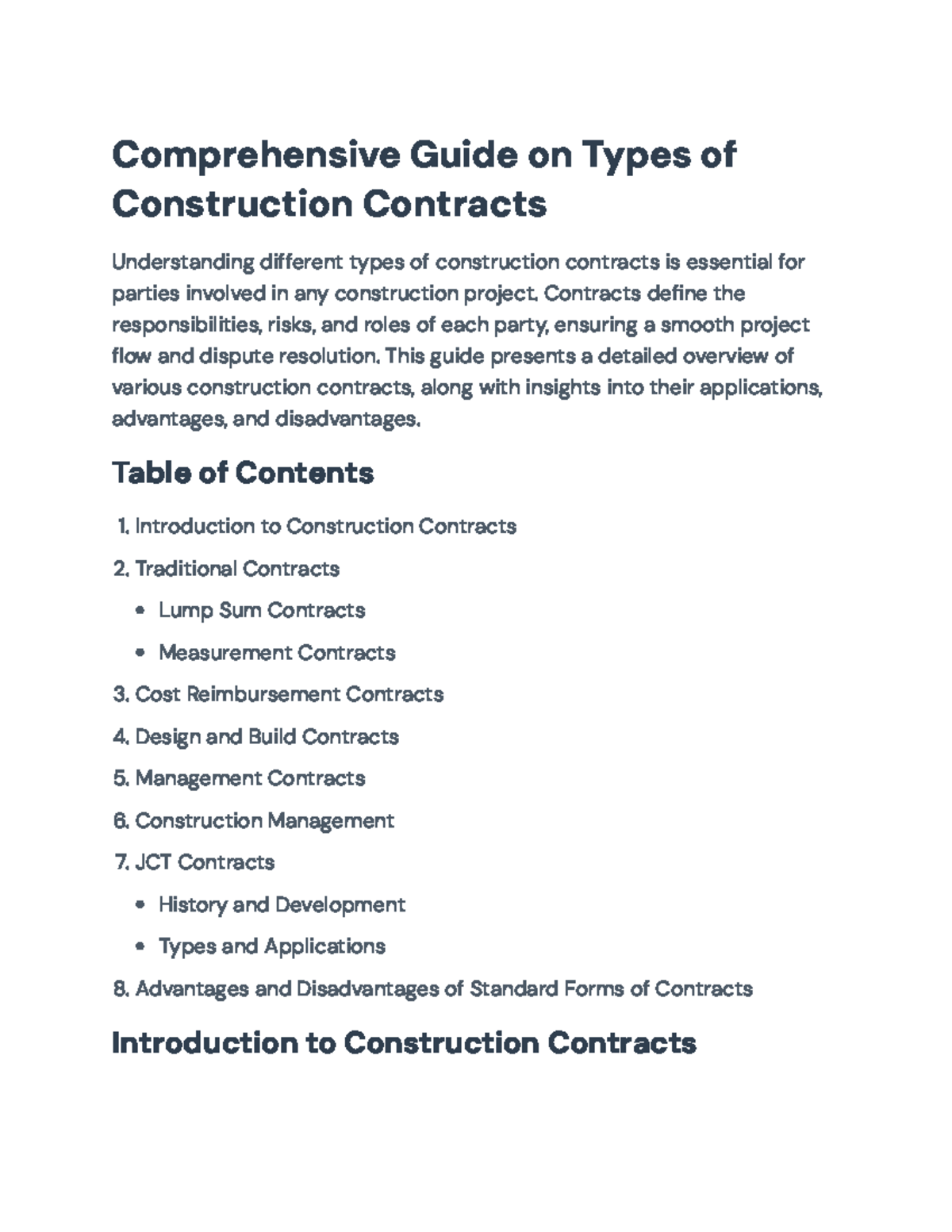 Comprehensive Guide to Types of Construction Contracts - Comprehensive ...