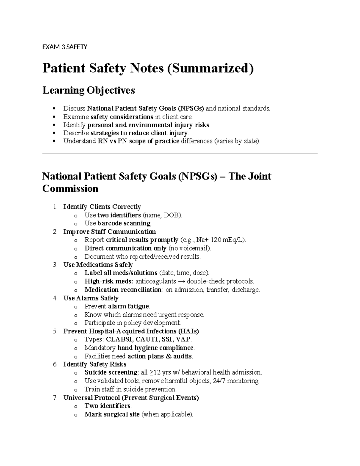 Patient Safety Guidelines & Restraint Application Techniques (NUR 320 ...