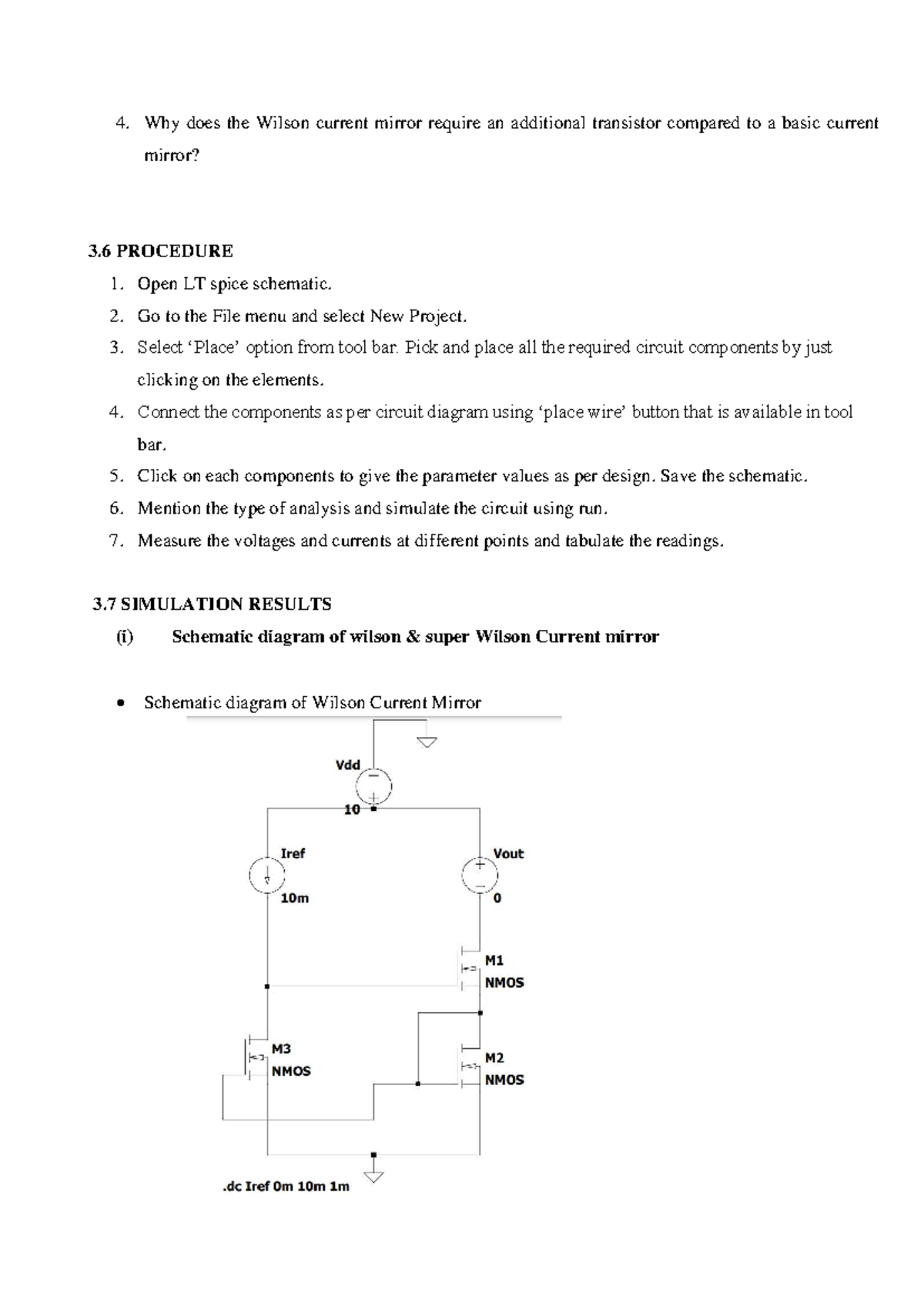 Exp 3 - Analysis and Simulation of Wilson Current Mirror - Studocu
