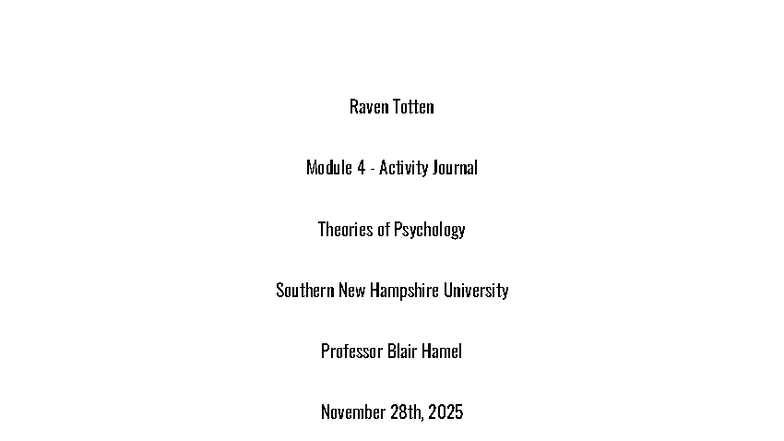 Module 4 Activity Journal: Social Media & Psychological Theories - Studocu
