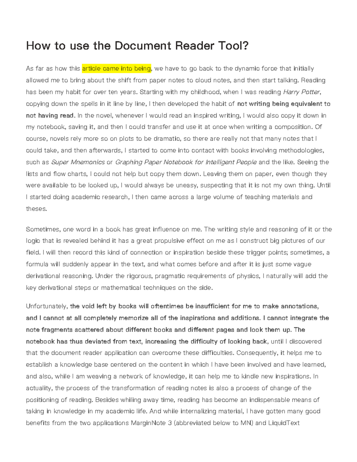 Effective Use of Document Reader Tools: A Guide on MN and LT - Studocu