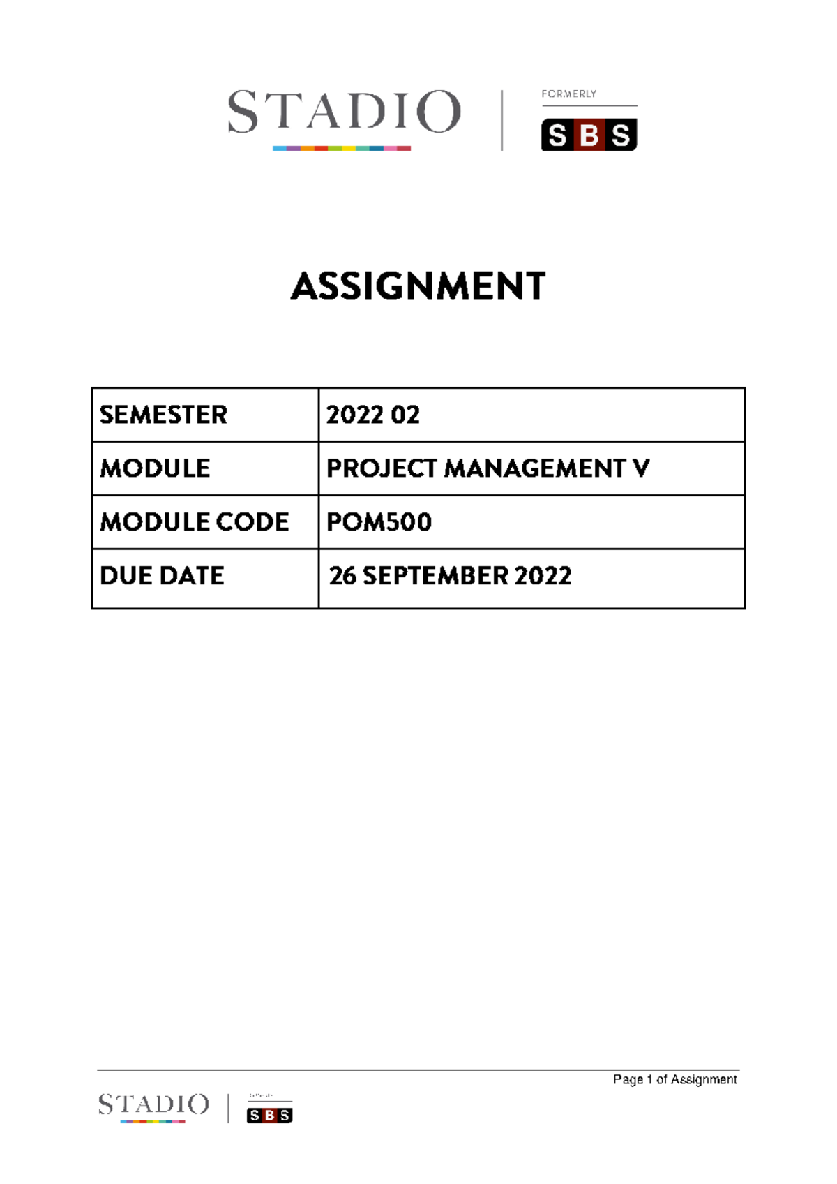 POM500 2022 02 ASMT - Project Management V Exam Questions & Case ...