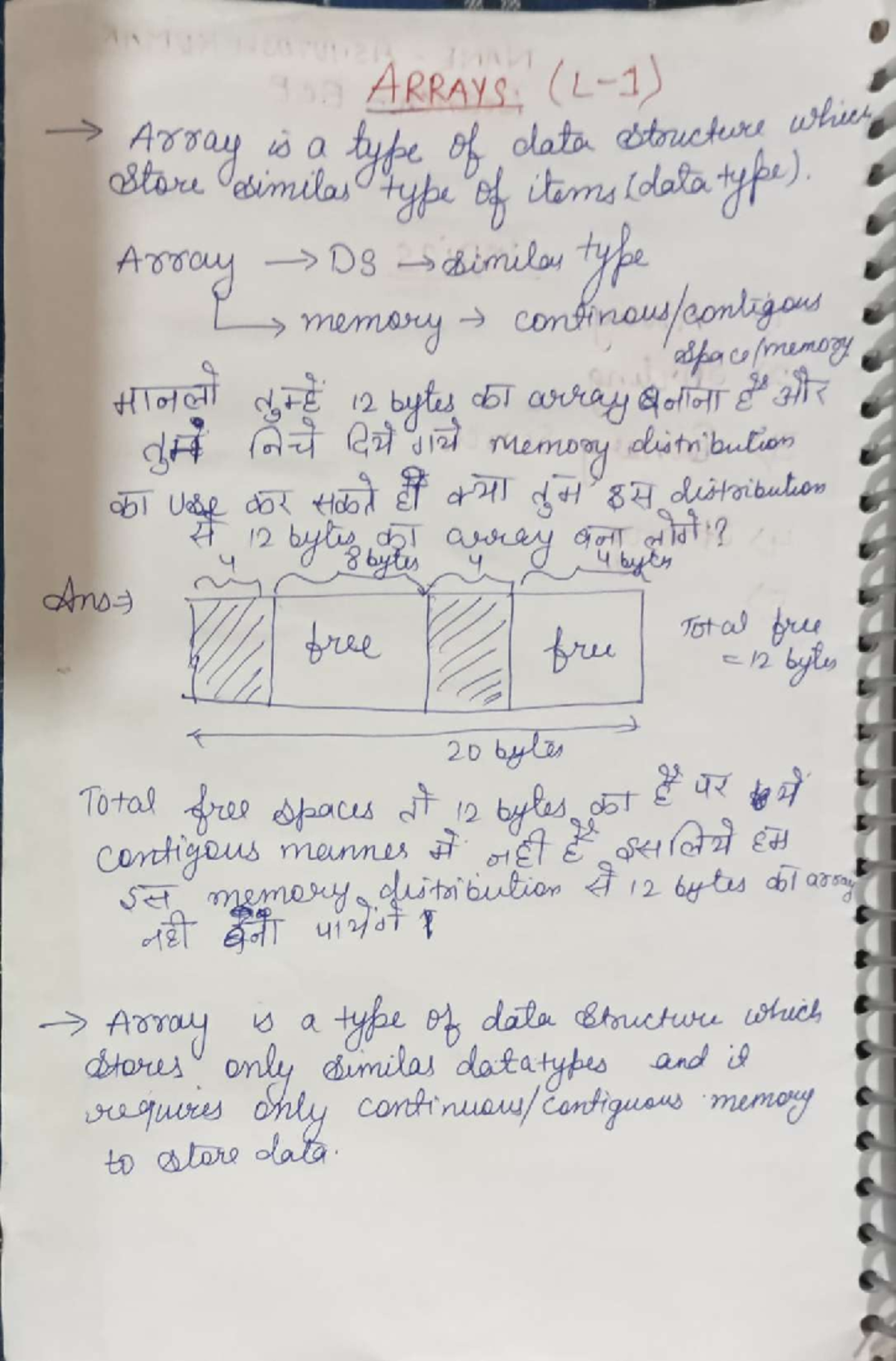 ARRAYS: Comprehensive Notes on Data Structures (CS101) - Studocu