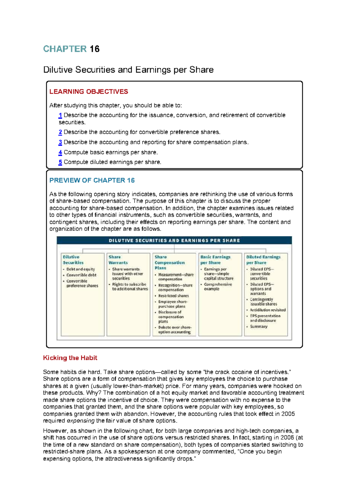 Chap 16 - hiiii - CHAPTER 16 Dilutive Securities and Earnings per Share ...