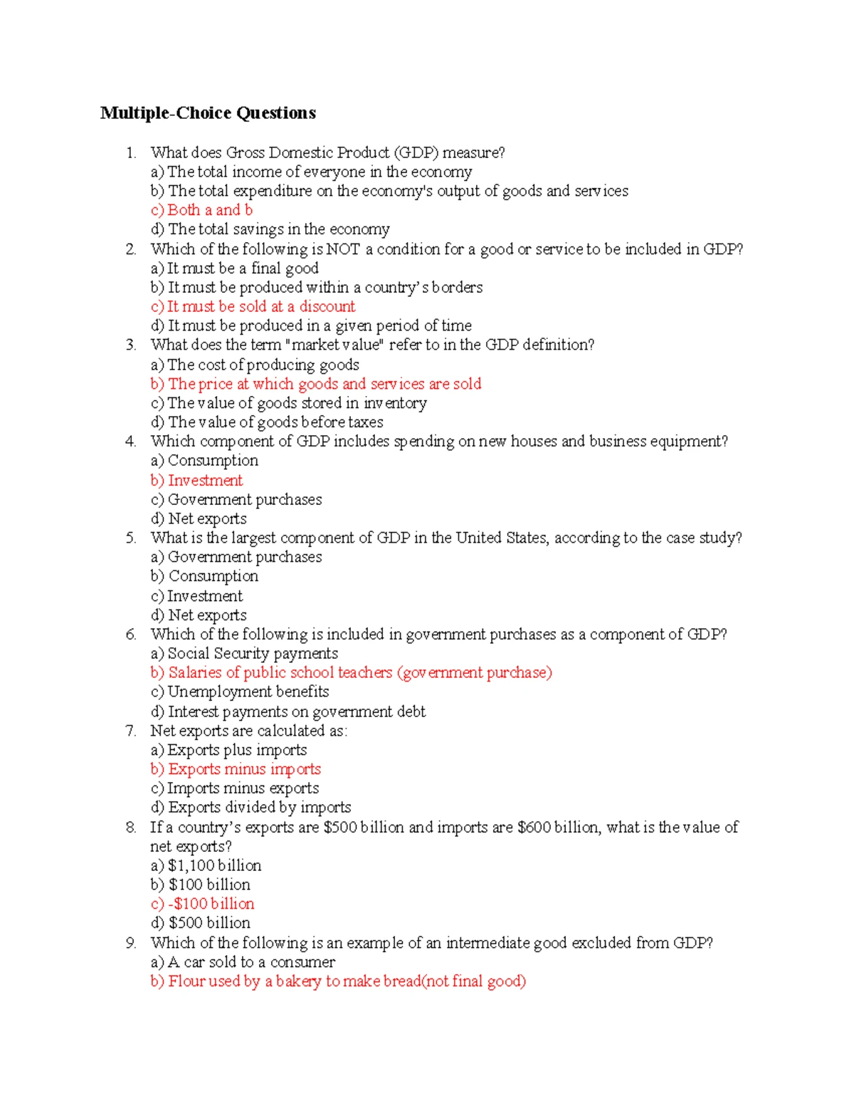 Real vs Nominal GDP & CPI: Key Concepts and Questions (ECO 101) - Studocu