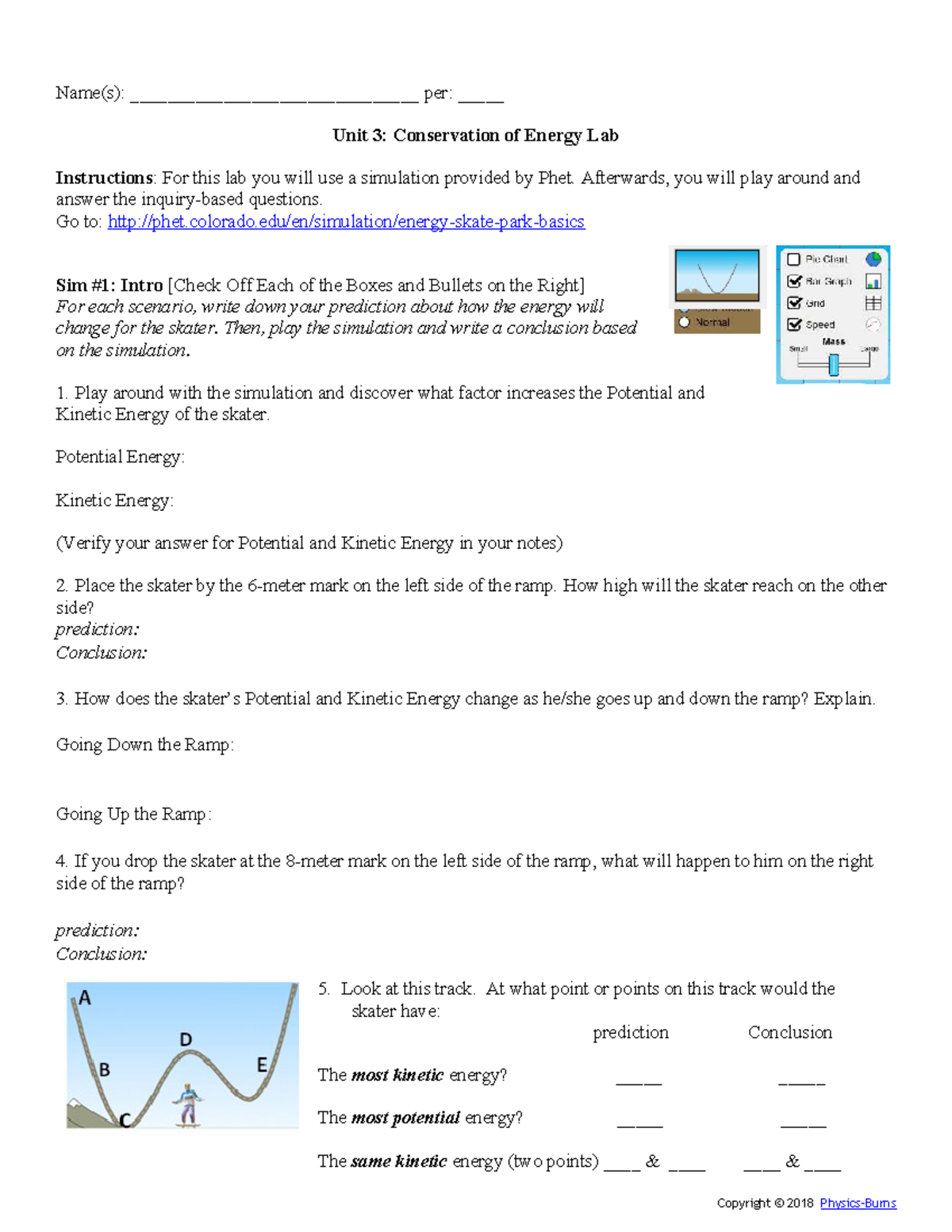 Conservation of Energy Inquiry Lab Instructions (Unit 3) - Studocu