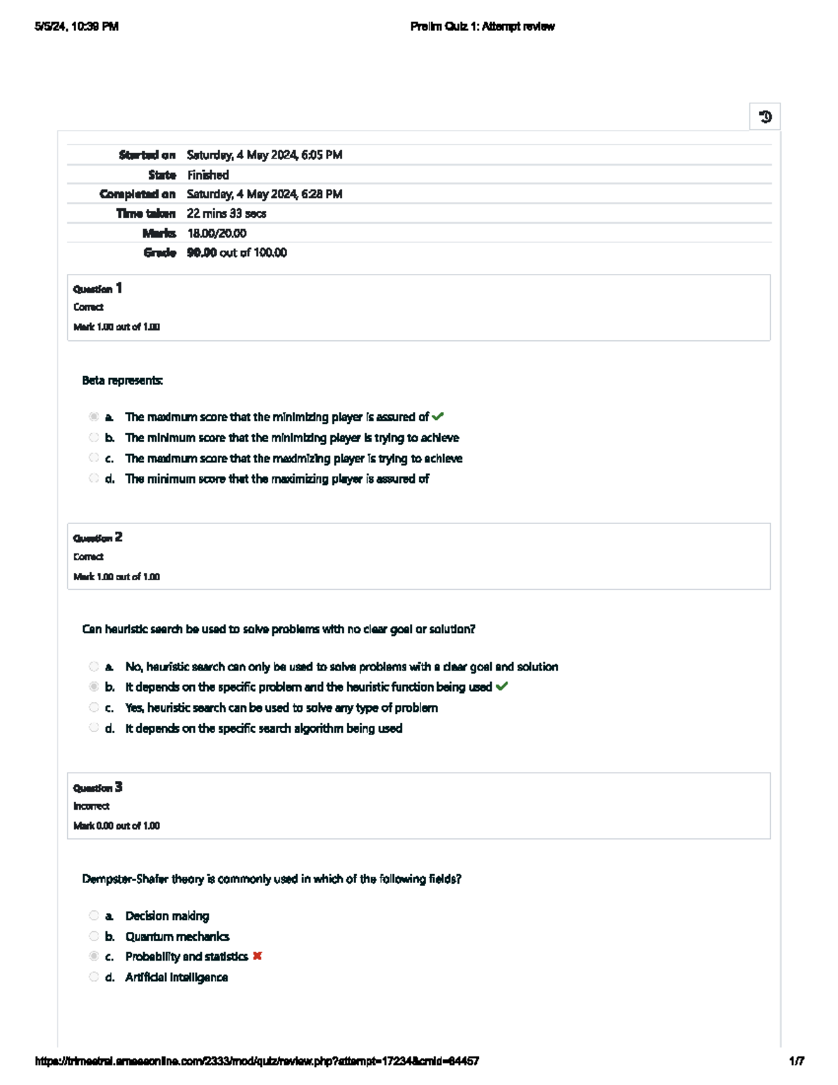 AI 2 PQ1 - AI 2 prelim lab 1 - Bachelor of Science in Information ...