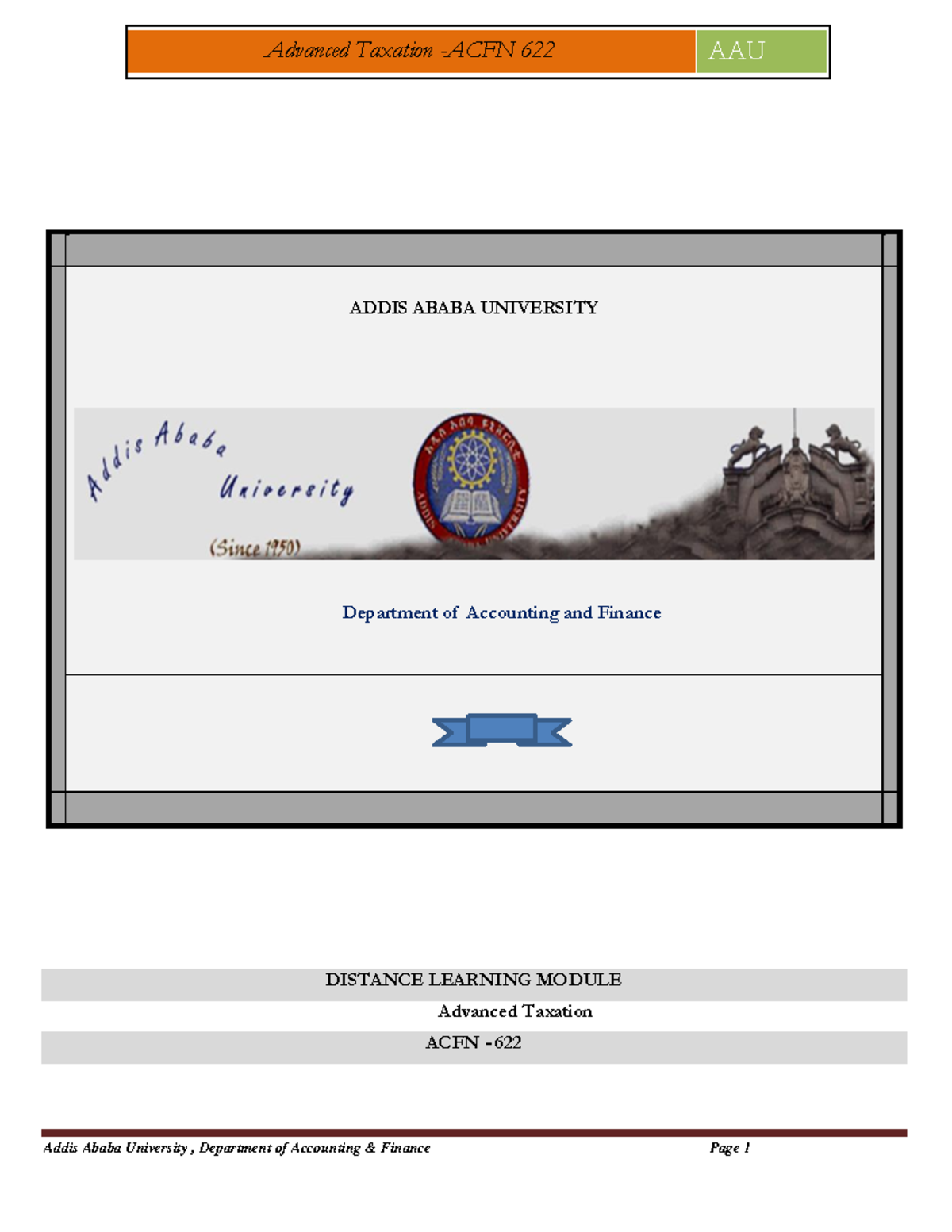 Advanced Taxation Insights and Implications - ACFN-622 Module - Studocu