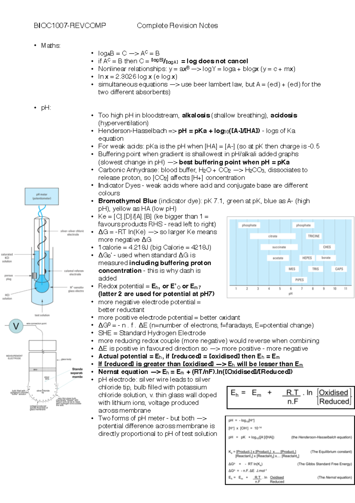 Bioc1007 - Revcomp - • Maths: • logAB = C —> AC = B • if AC = B then C ...